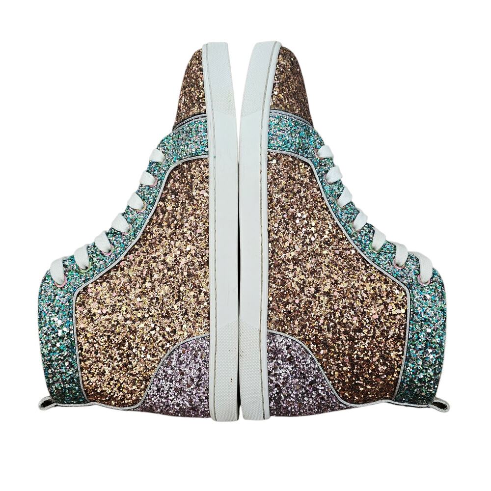 Christian Louboutin Bip Bip Orlato Size 40.5 US 10.5 Glitter High Top Sneakers - Picture 6 of 11